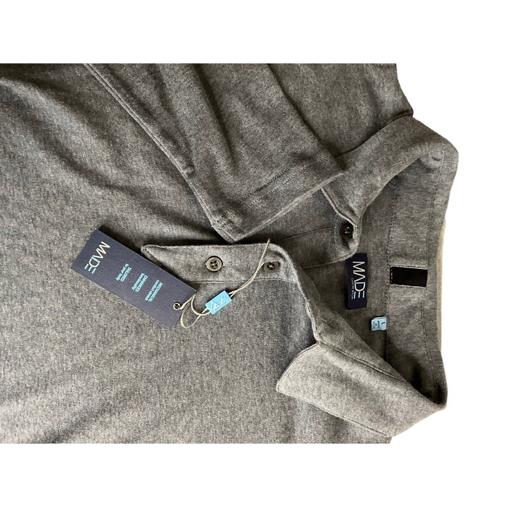 Made‎ Came Newton Shirt New Gray Henley Pullover T-Shirt Large